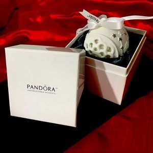 Pandora 2011 collectible white/silver ceramic ornament